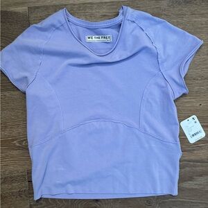 We The Free Lavender Short Sleeve Crop Tee